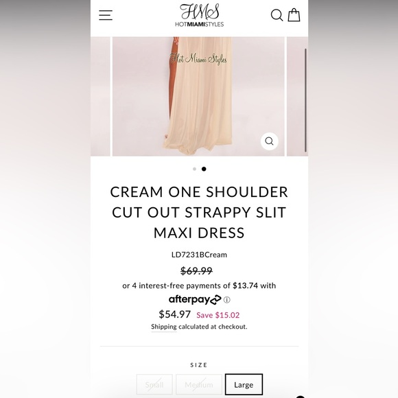 CREAM ONE SHOULDER CUT OUT STRAPPY SLIT
MAXI DRESS - Picture 4 of 9